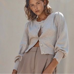 Aritzia Wilfred Alessia Cardigan — Heather Oatmeal Medium